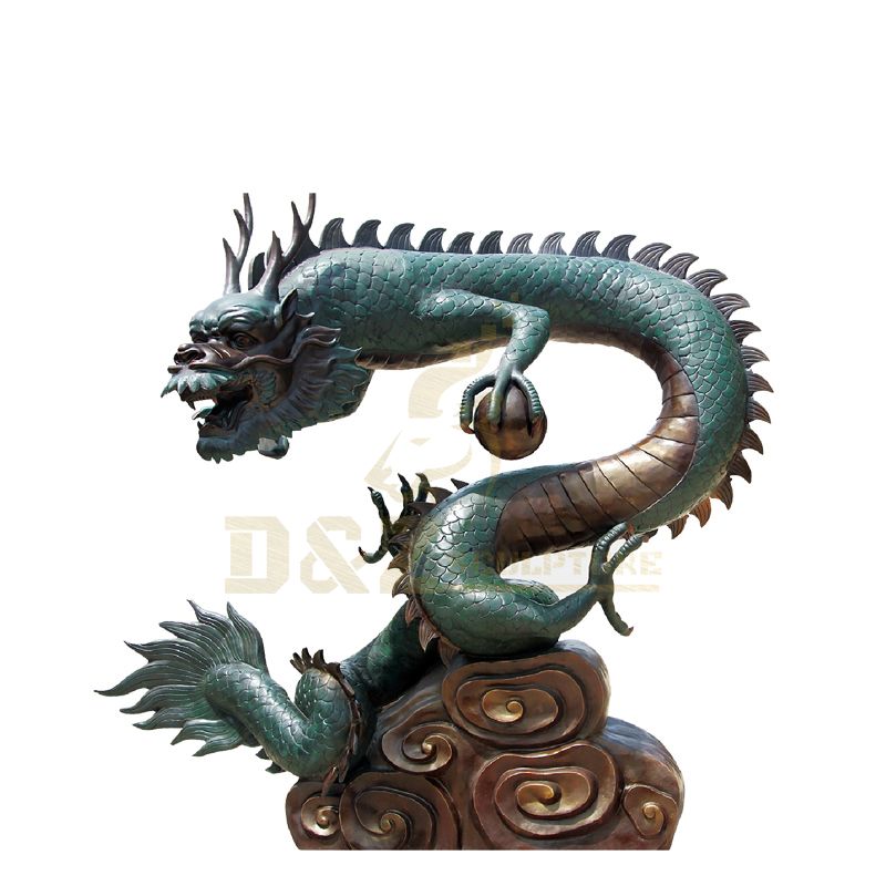 Western Classical Outdoor Decoration Bronze Dragon Statue