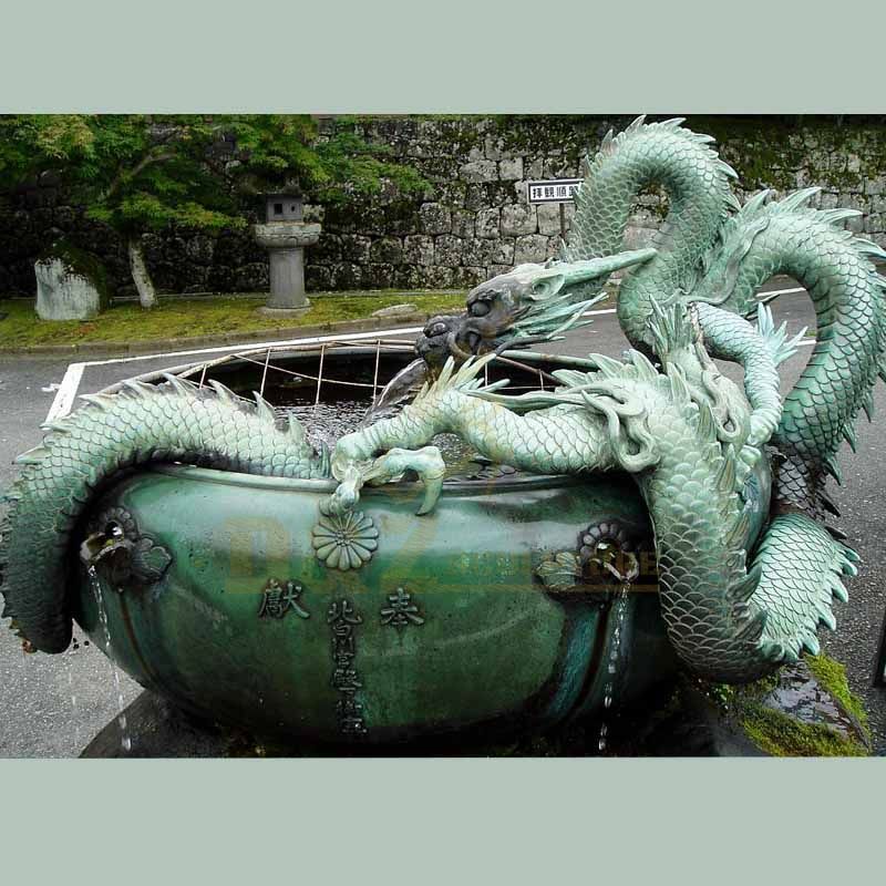 Outdoor Garden Pool Bronze Dragon Water Fountain Sculpture