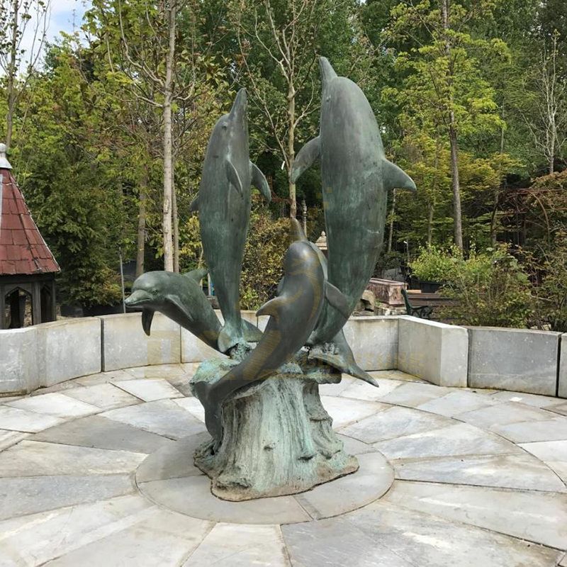 Garden Decorative Bronze Dolphin Fountain Sculptures for Sale