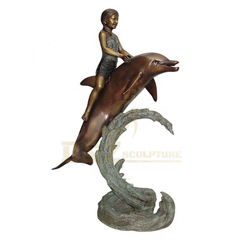 Modern Decoration Brass Outdoor Bronze Dolphin Water Fountain Sculpture