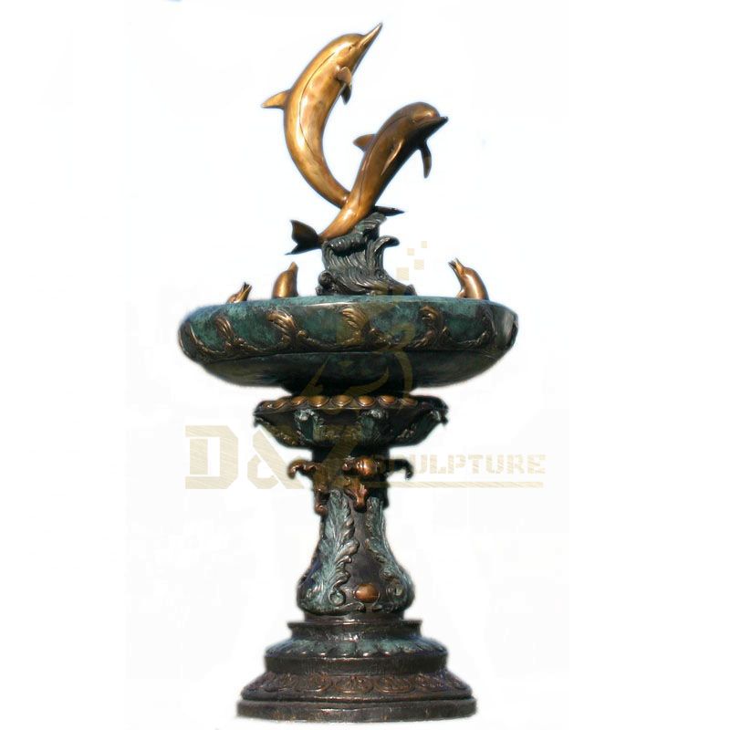 Outdoor Garden Decoration Metal Animals Casting Life Size Bronze Dolphins Statue Sculpture