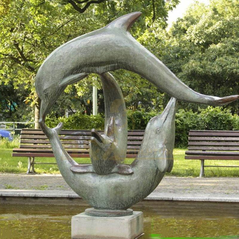 Outdoor Metal Animal Bronze Dolphin Sculpture