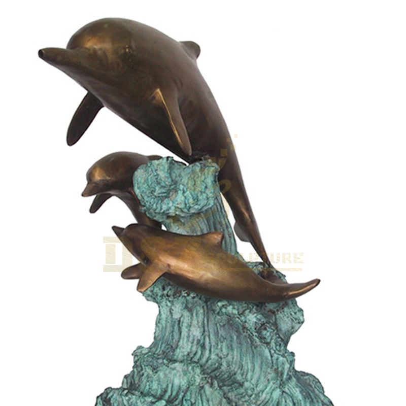 China manufacturer Metal Animal Bronze Dolphin Sculpture