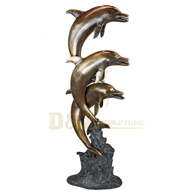 Garden Casting Bronze Dolphin Fountain Sculpture