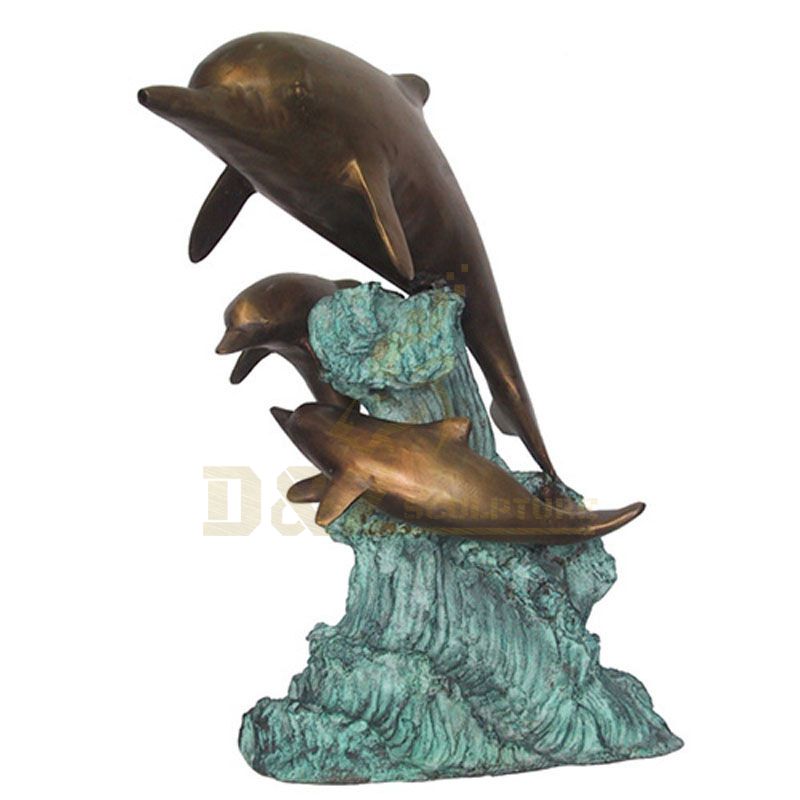 Bronze Beautiful Dolphin Fountain Sculpture