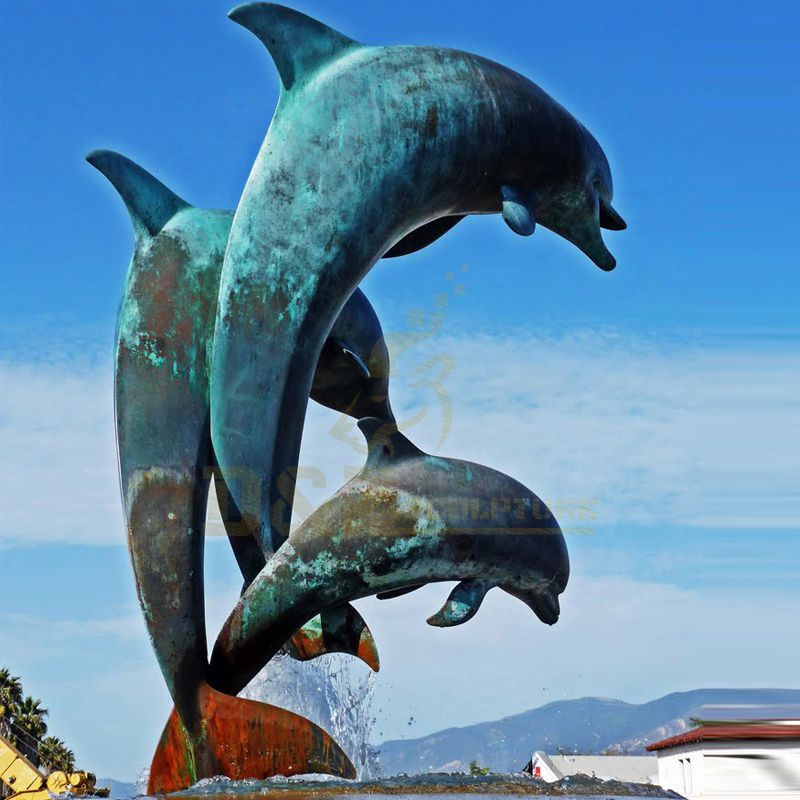 China manufacturer Metal Animal Bronze Dolphin Sculpture
