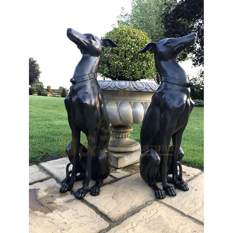 Large Antique Bronze Statue Modern Garden Dog Sculpture 0utside For Sale