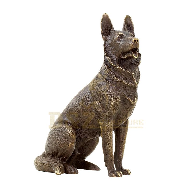 Brass Dog Statue For Garden and Hall Decor Brass Metal Made Dog Sculpture