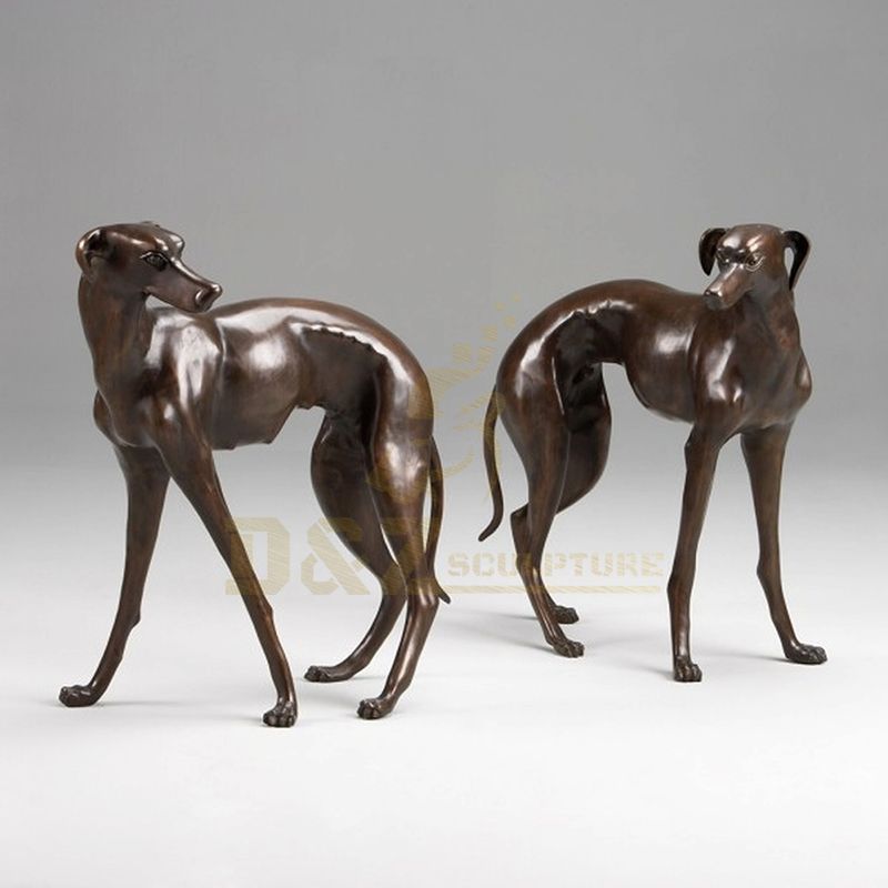 Life Size Outdoor Brass Dog Statue Sculpture