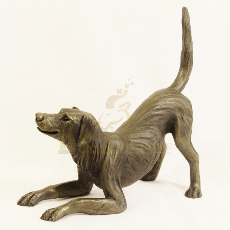 Customized small brass animal dog sculpture indoor statue