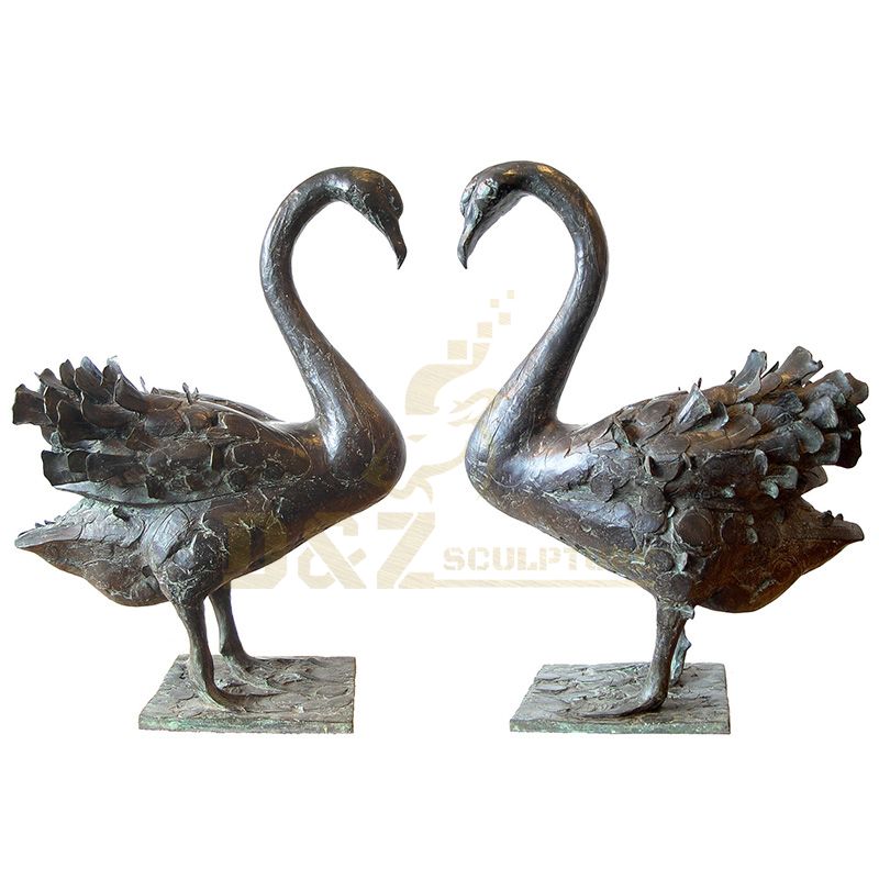 Bronze Swan Sculpture Outdoor Garden Decoration