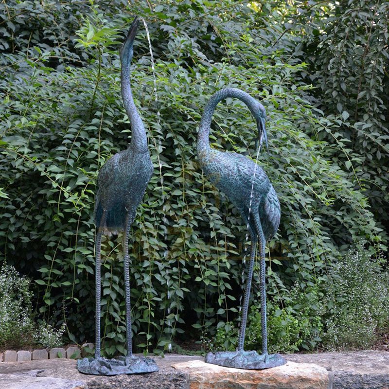 Factory custom Bronze Crane Fountain Sculpture