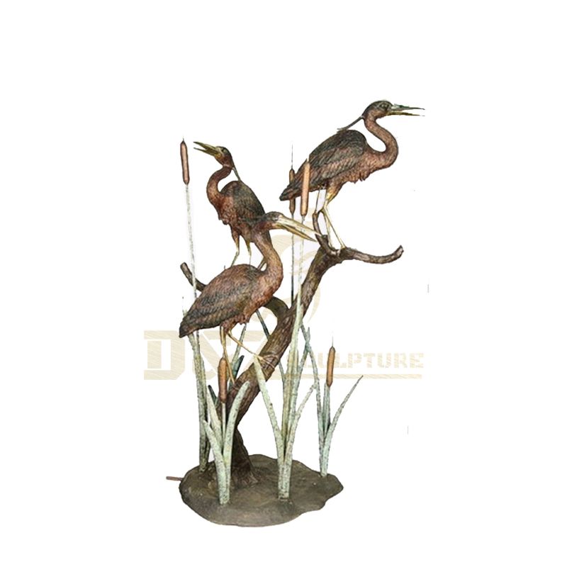 Wholesale Decoration Antique Bronze Crane Sculpture For Outdoor