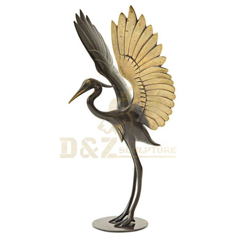 Garden Decor Metal Bronze Crane Bird Sculpture With Best Quality