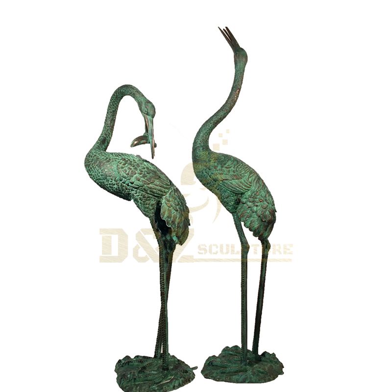 Cheap Garden Decorated Bronze Crane Sculpture
