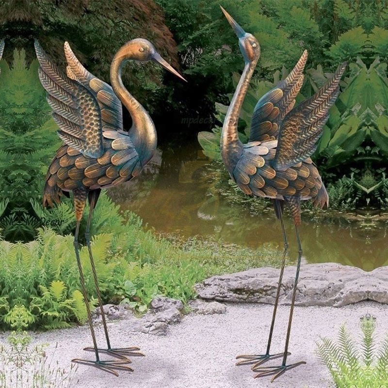 Modern Large High Quality Casting Brass Bird Crane Sculpture
