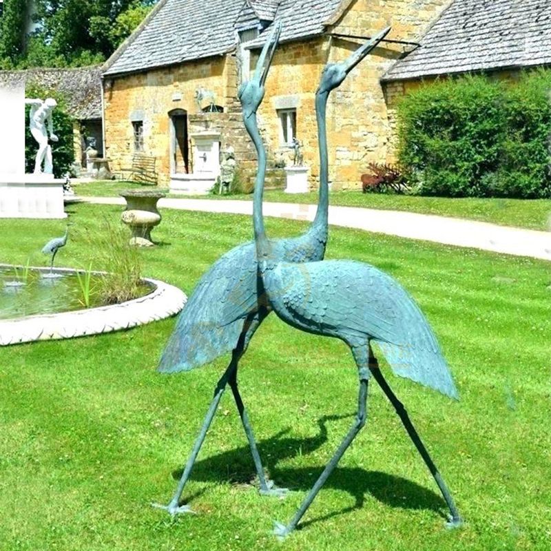 Outdoor Garden Decoration Animal Sculpture Metal Crafts Bronze Crane Statue