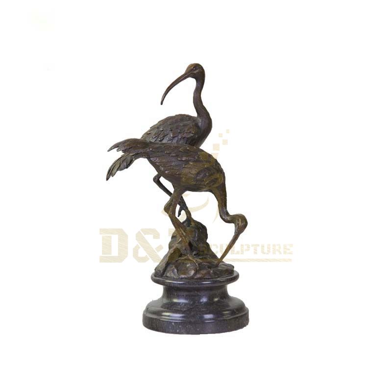 Antique Style Bronze Metal Decorative Crane Statue Sculpture