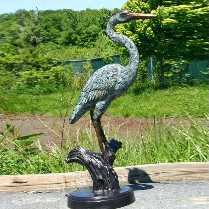 Large Bronze Statues Crane Birds Metal Animals Sculpture