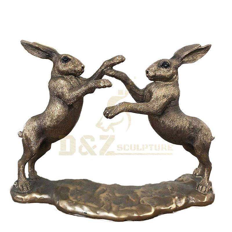 Metal Bronze Finished Rabbit Sculpture