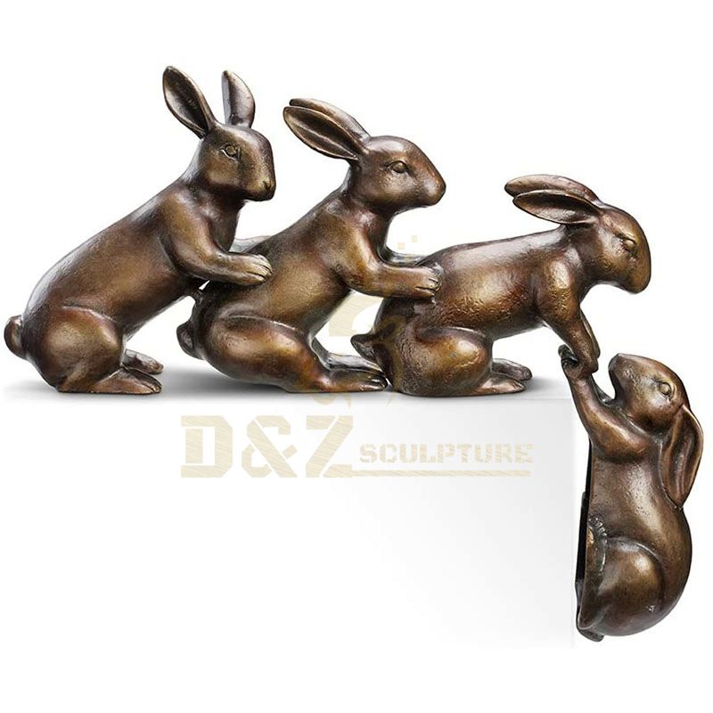 Outdoor Garden Decorative Bronze Rabbit Sculpture Animal Bronze Statue