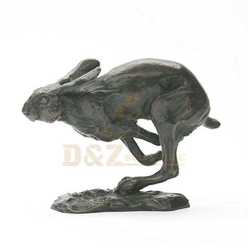 Outdoor Bronze Casting Jumping Rabbit Garden Sculpture