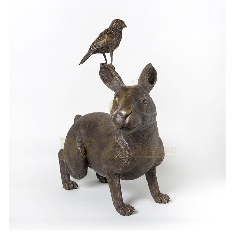 Large Outdoor Metal Casting Rabbit Bronze Sculpture For Garden Decoration