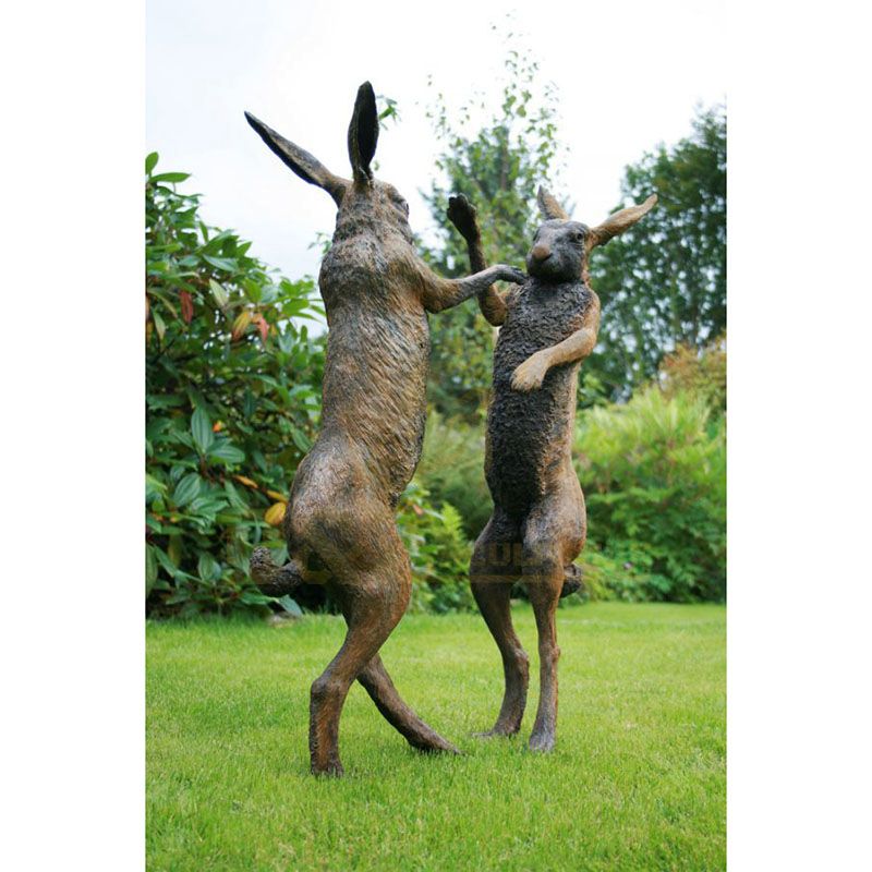 Park Decoration Metal Casting Sculpture Modern Life Size Bronze Rabbit Statue