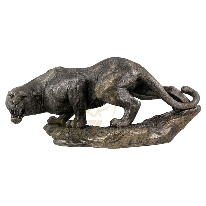 Hotel Deco Bronze Leopard Sculpture