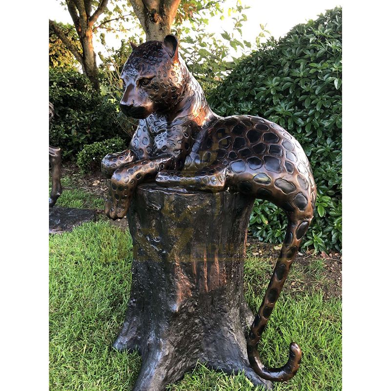 Outdoor Decoration Metal Life Size Bronze Leopard Sculpture