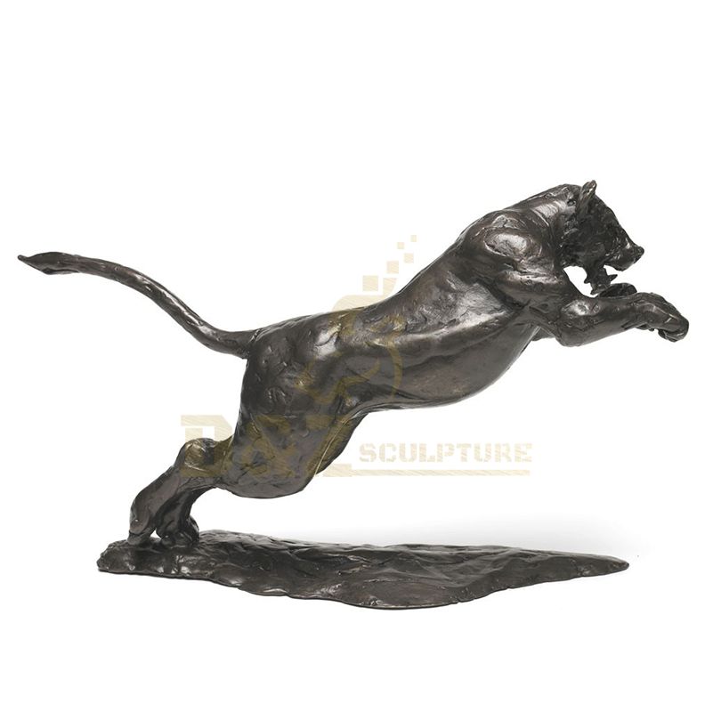 Modern Abstract Black Panther Sculpture Bronze Leopard Statue