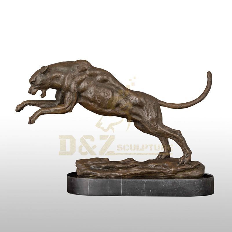 Bronze Casting Running Panther Leopard Statues