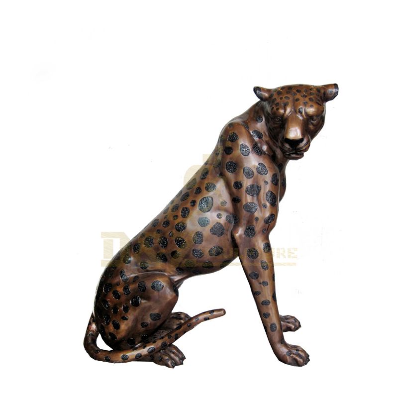 Life Size Outdoor Animal Statue Metal Bronze Leopard Sculpture