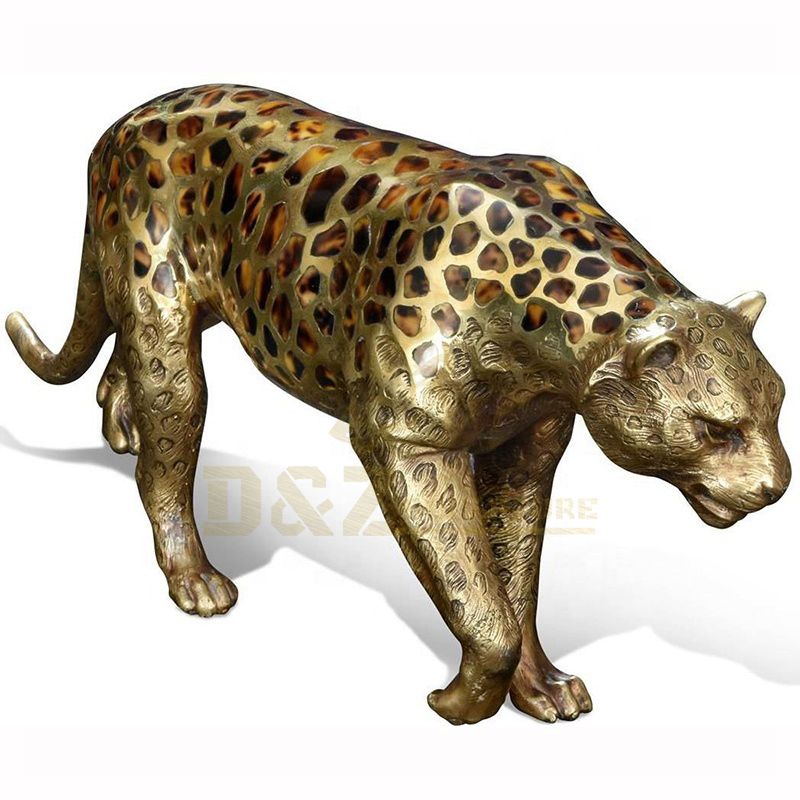 China Arts And Crafts Supplies Leopard Bronze Sculpture
