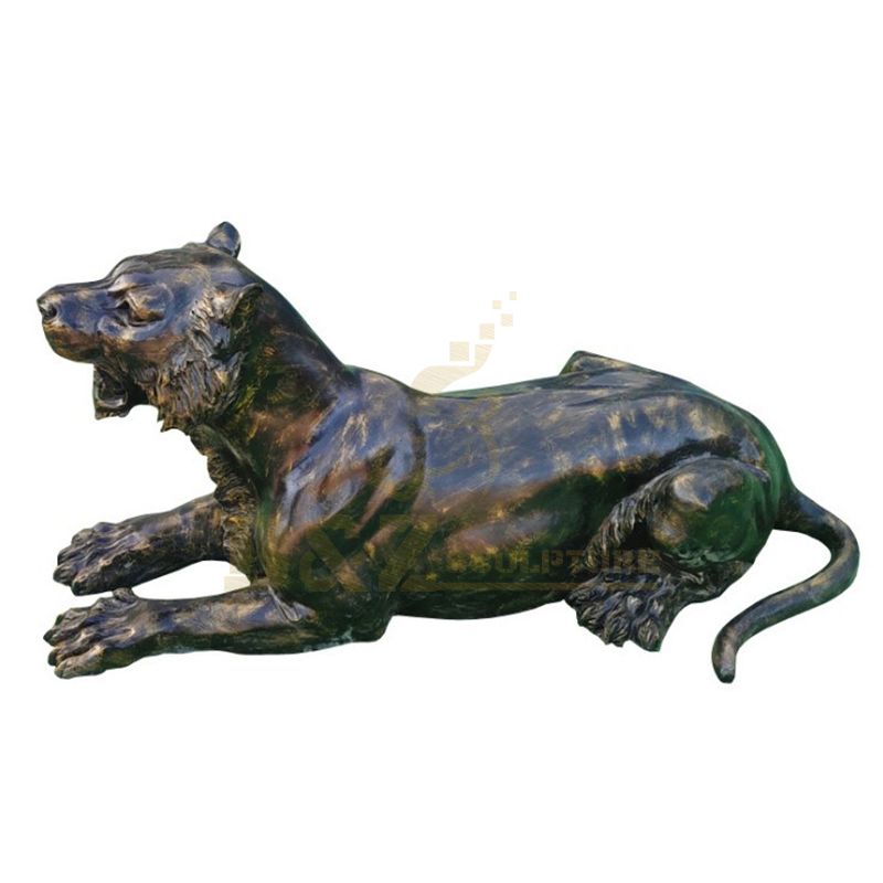 Animal Theme Metal Craft Bronze Leopard Sculpture For Sale