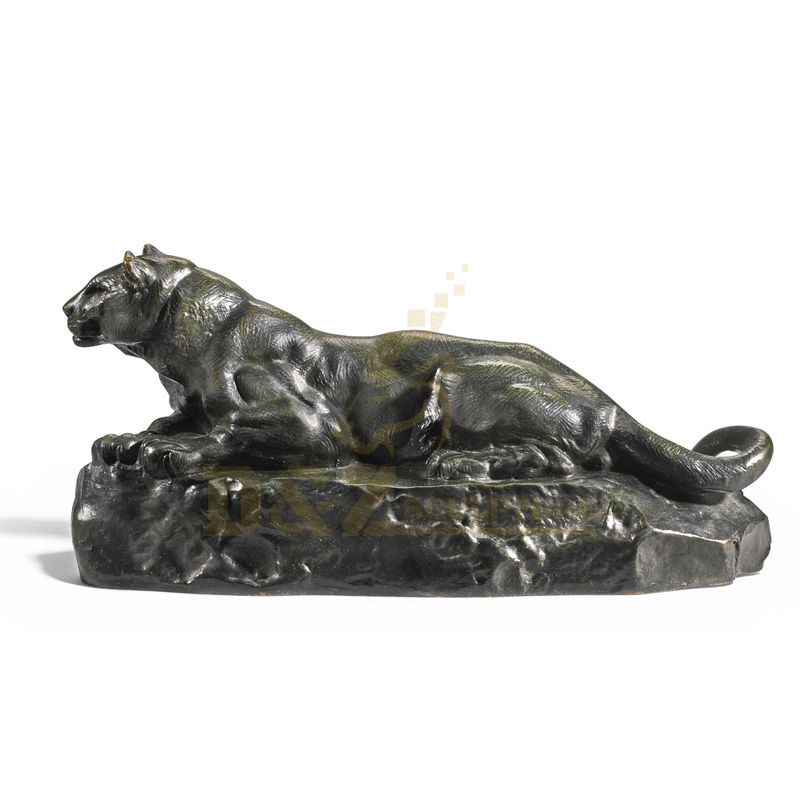 Lying Bronze Leopard Sculpture Animal Sculpture