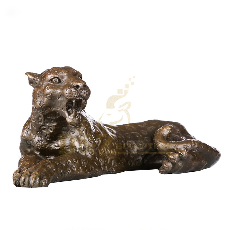 Garden Decorative Brass Statue Bronze Leopard Animal Sculpture