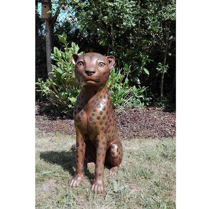 Large Outdoor Animal Metal Crafts Bronze Leopard Sculpture