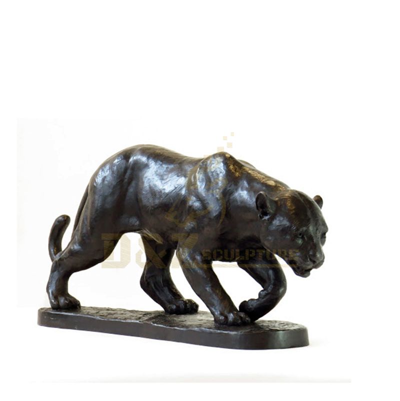 Animal Metal Garden Art Life Size Bronze Walking Leopard sculpture For Sale