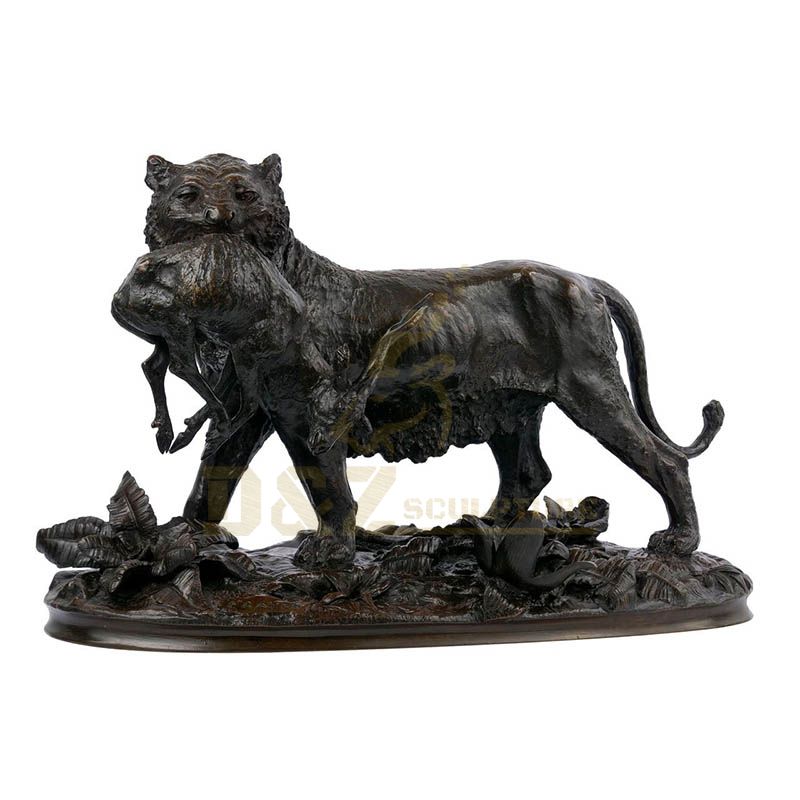 Large Outdoor Animal Black Life Size Brass Bronze Tiger Statue Sculpture