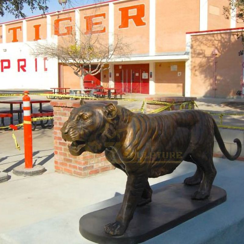 Outdoor garden animal figures life size bronze tiger statue