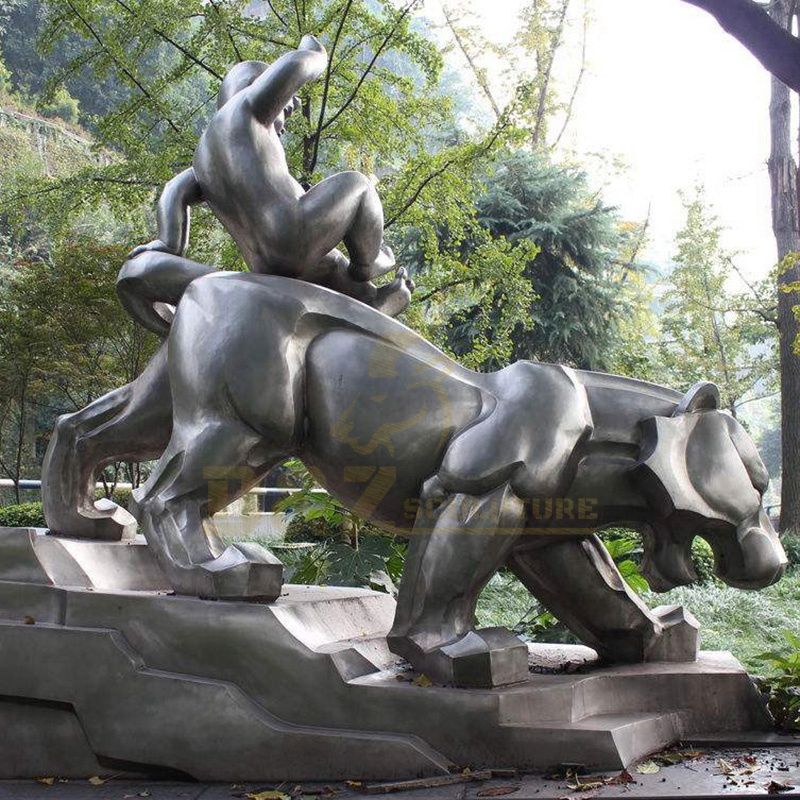 High quality garden metal animal sculpture bronze tiger statue