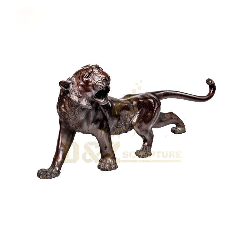 Garden Brass Animal Sculpture Bronze Tiger Statue for Sale