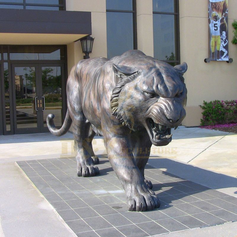 Outdoor decoration life size animal bronze tiger statue