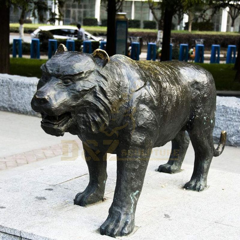 Handmade Bronze Brass Tiger Statues