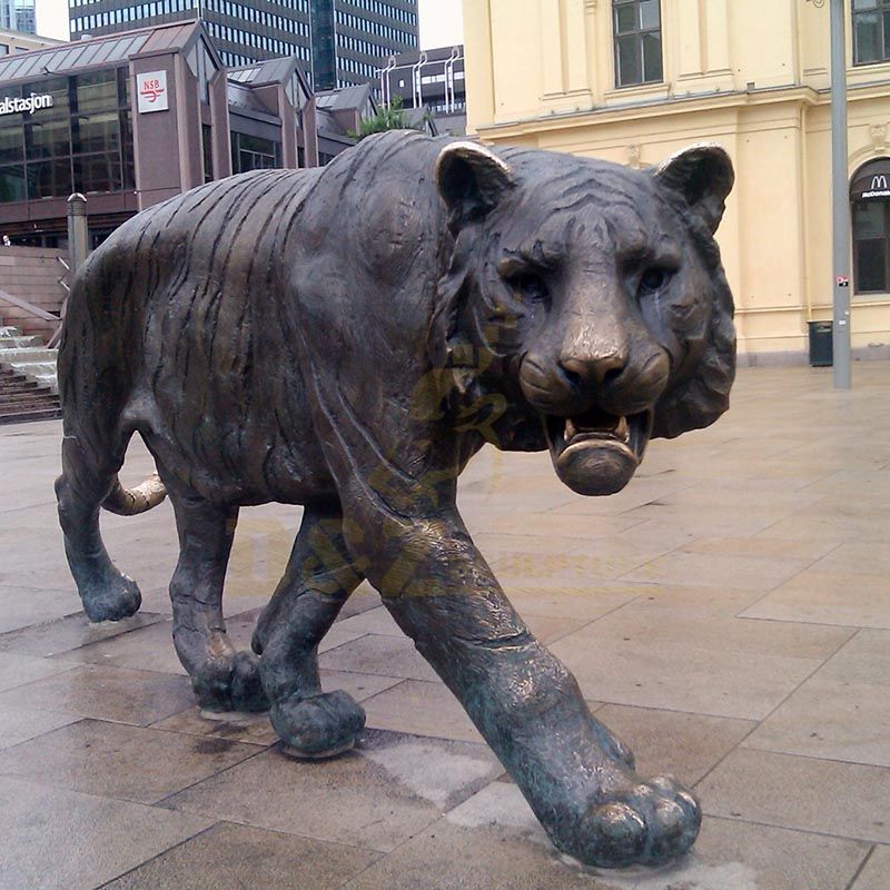 Outdoor life size bronze tiger statue for sale