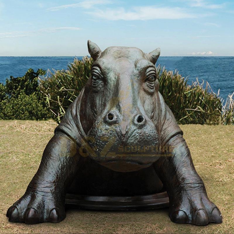 Hot Casting Animal Sculpture Bronze Life Size Hippo Statue