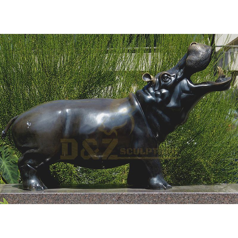 Outdoor Garden Decor Bronze Hippo Sculpture
