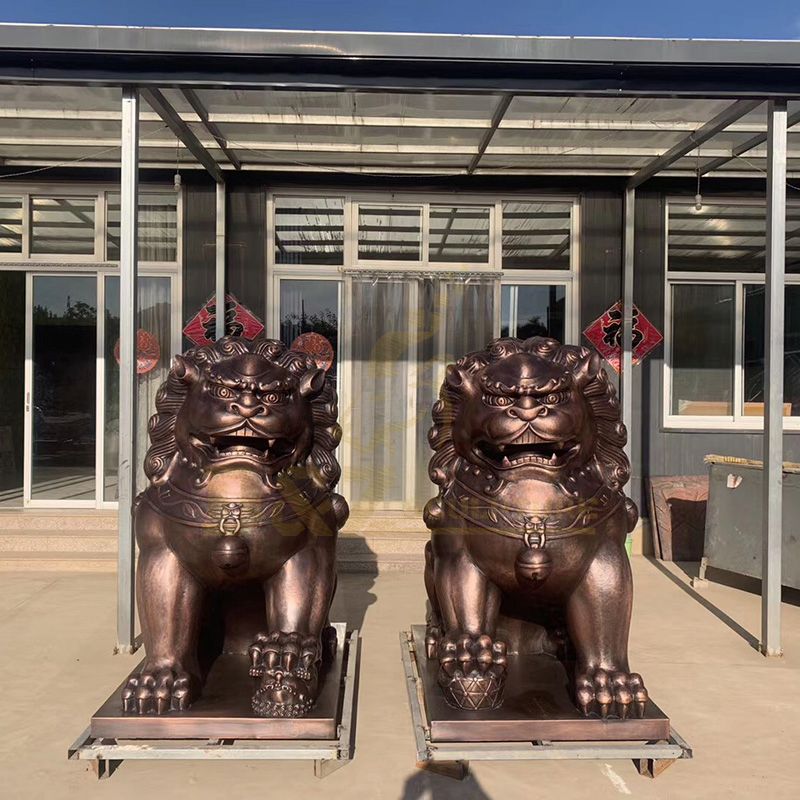 Custom Made Bronze Foo Dog Sculpture