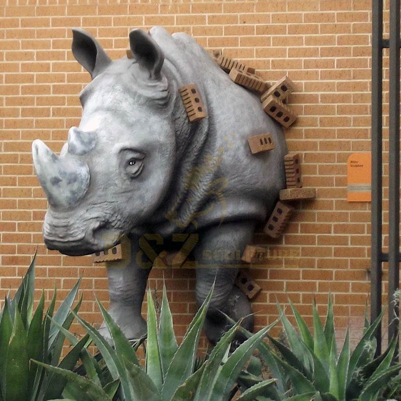 Factory Custom Bronze Rhinoceros sculpture